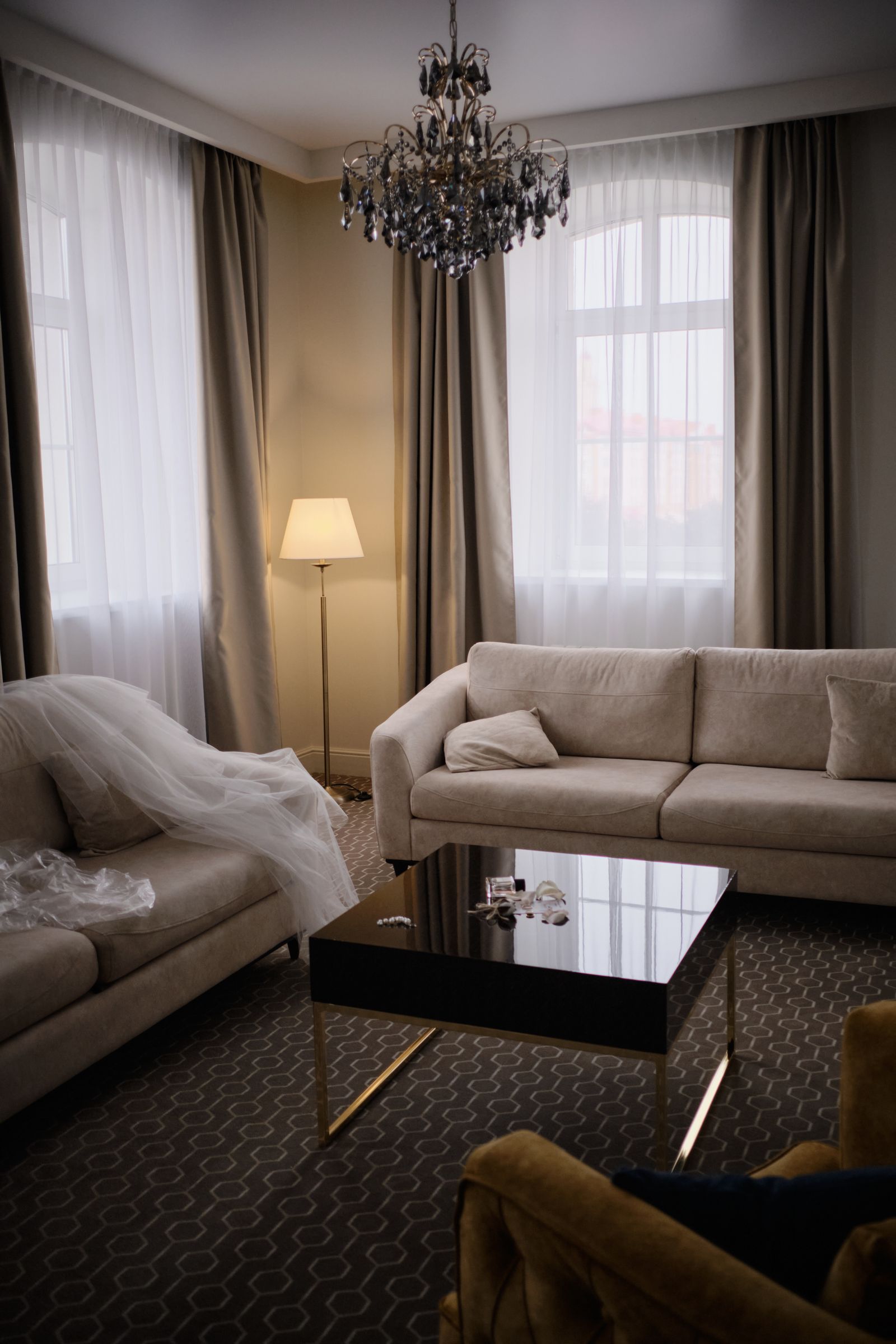 Formal majlis style seating in a Jumeirah villa